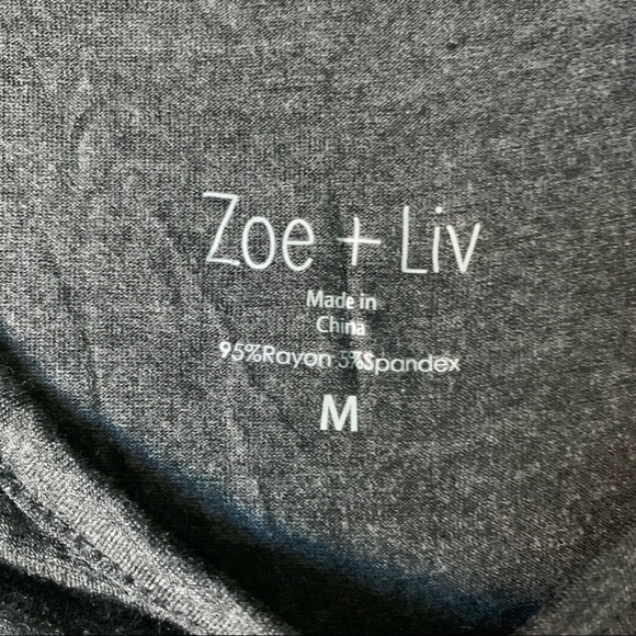 Zoe + Liv NWT Grey Good Times and Tan Line Tank - Picture 3 of 4